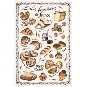 Strofinaccio Les Viennoiseries Françaises Écru 48 X 72