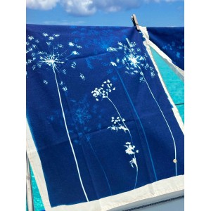 Strofinaccio Fleurs de carotte Bleu 70 X 50