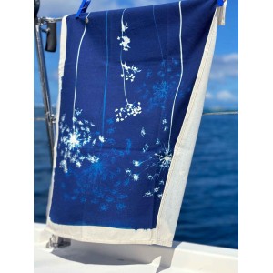 Strofinaccio Fleurs de carotte Bleu 70 X 50