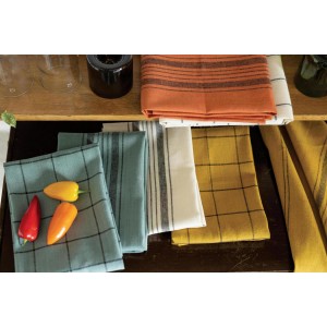Strofinaccio Karma Ecru/Rouge 55 X 75