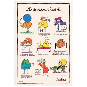 Strofinaccio Shadoks Les devises Écru 48 X 72