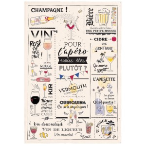 Strofinaccio Verres et apéros Écru 48 X 72