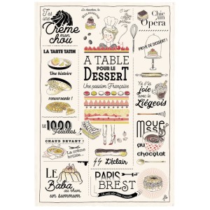 Strofinaccio Les desserts français Écru 48 X 72