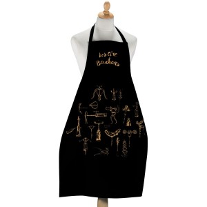 Grande grembiule da cucina Les Tire-Bouchons Noir 72 X 96