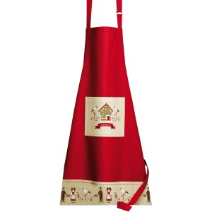 Grembiule da cucina Hisla Rouge/Écru 72 X 85