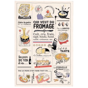 Strofinaccio Qui veut du fromage Écru 48 X 72