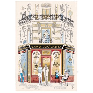 Strofinaccio Façade Boulangerie Écru 48 X 72