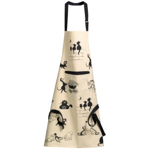 Grembiule da cucina stampato Dubout 3 chats Beige 72 X 85
