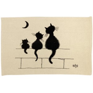 Tappeto Dubout 3 chats Écru 60 X 90