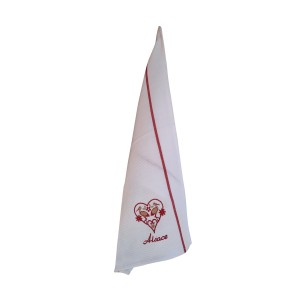Strofinaccio a nido d'ape Cigogne Harz Blanc/Gris 50 X 70