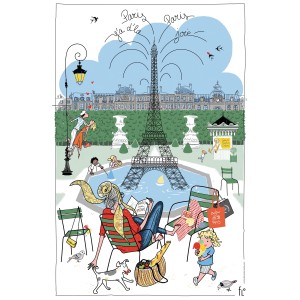Strofinaccio Les jardins parisiens Blanc 48 X 72