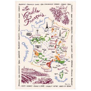 Strofinaccio La Carte Des Vins de France Écru 72 X 48