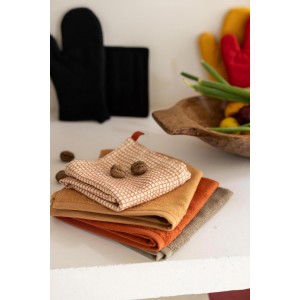 Strofinaccio a nido d'ape bicolore Mumba Cannelle 50 X 70