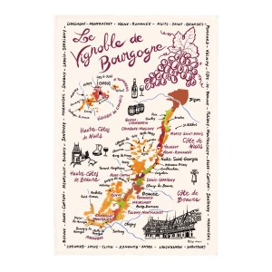 Strofinaccio La carte des Bourgognes Écru 48 X 72