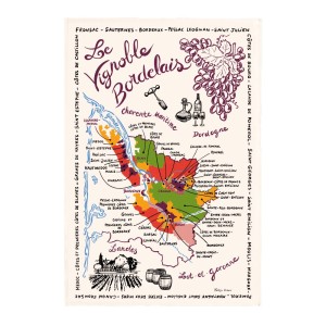 Strofinaccio La carte des Bordeaux Écru 48 X 72