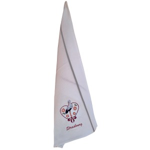 Asciugamano a nido d'ape riciclato Cigogne fleurs Strasbourg