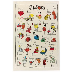 Asciugamano da cucina Shadoks Abécédaire Écru 48 X 72