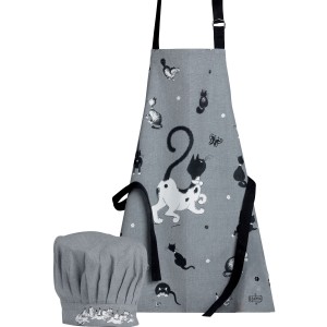 Grembiule da cucina e toque per bambini Dubout Noir/Blanc 52 X