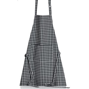 Grembiule da cucina riciclato Billie Noir/Gris 80 X 85