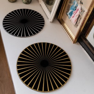 Set da tavola in feltro Raini Noir/Or Diameter 40