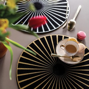Set da tavola in feltro Raini Noir/Or Diameter 40