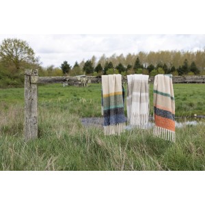Plaid a righe riciclato Isabel Rouille 130 X 160