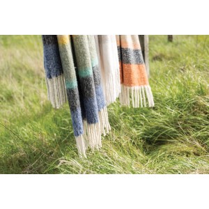 Plaid a righe riciclato Isabel Rouille 130 X 160