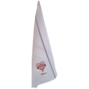 Strofinaccio a nido d'ape Cigogne Harz Blanc/Gris 50 X 70