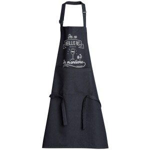 Grembiule da cucina riciclato Je m'améliore Noir 72 X 90