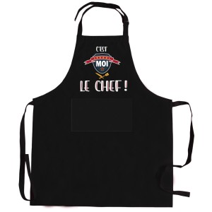 Grembiule da cucina riciclato Le chef Noir 72 X 90