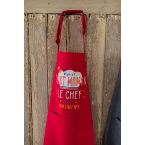 Grembiule da cucina riciclato Chef maman Rose 72 X 90