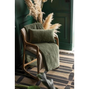 Plaid con frange annodate Elise Pêche 140 X 200