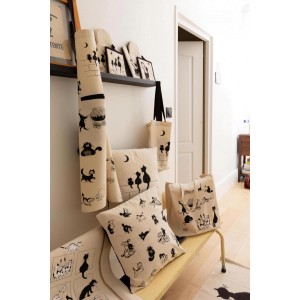 Borsa Dubout 3 chats Écru 40 X 35