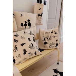 Borsa Dubout 3 chats Écru 40 X 35
