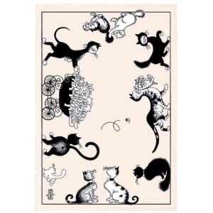 Strofinaccio Dubout Chats farandole Écru 48 X 72