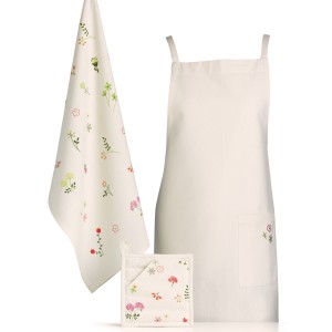 Grembiule da cucina riciclato Gardenia Écru 110 X 80