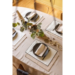 Set di 2 tovagliette riciclate Laora Naturel 33 X 45