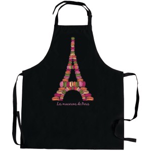 Grembiule da cucina riciclato Macarons de Paris Noir 72 X 90