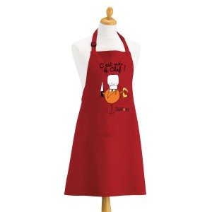 Grembiule da cucina riciclato Shadoks C'est moi le chef Rouge