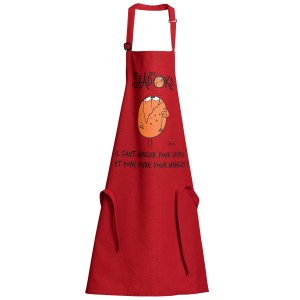 Grembiule da cucina riciclato Shadoks Glouton Rouge 72 X 90