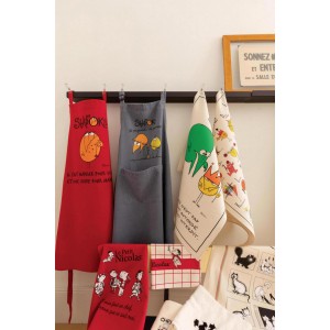 Grembiule da cucina riciclato Shadoks Glouton Rouge 72 X 90
