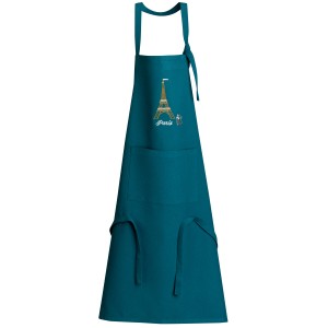 Grembiule da cucina riciclato con tasca Tour Eiffel Rouge 85 X