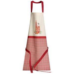 Grembiule da cucina Cathédrale Ecru/Rouge 72 X 85