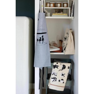 Grembiule da cucina Dubout Chats Eiffel Gris 72 X 85