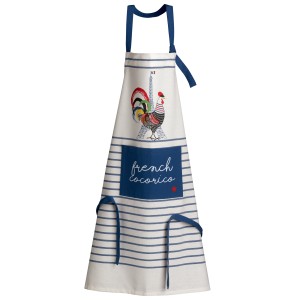 Grembiule da cucina riciclato French Cocorico Écru/Bleu 85 X 72