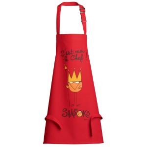 Grembiule da cucina per bambini Shadok Roi Chef Rouge 52 X 63