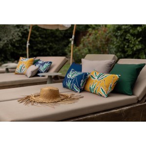 Cuscino tinta unita outdoor Alga Indigo 40 X 65