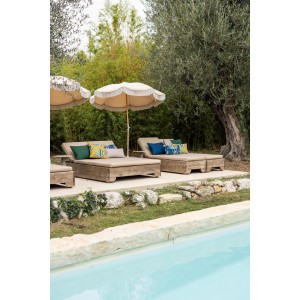Cuscino tinta unita outdoor Alga Indigo 40 X 65