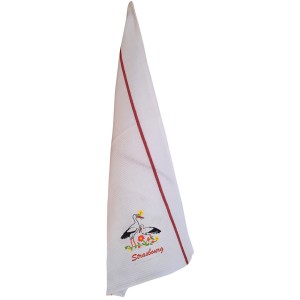 Asciugamano a nido d'ape riciclato Blom Strasbourg Blanc/Rouge