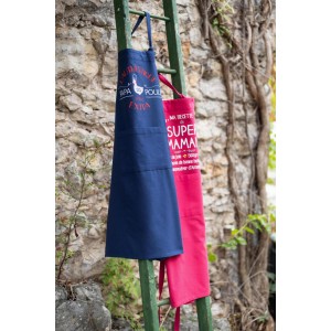 Grembiule da cucina Papa poule recyclé Indigo 72 X 90